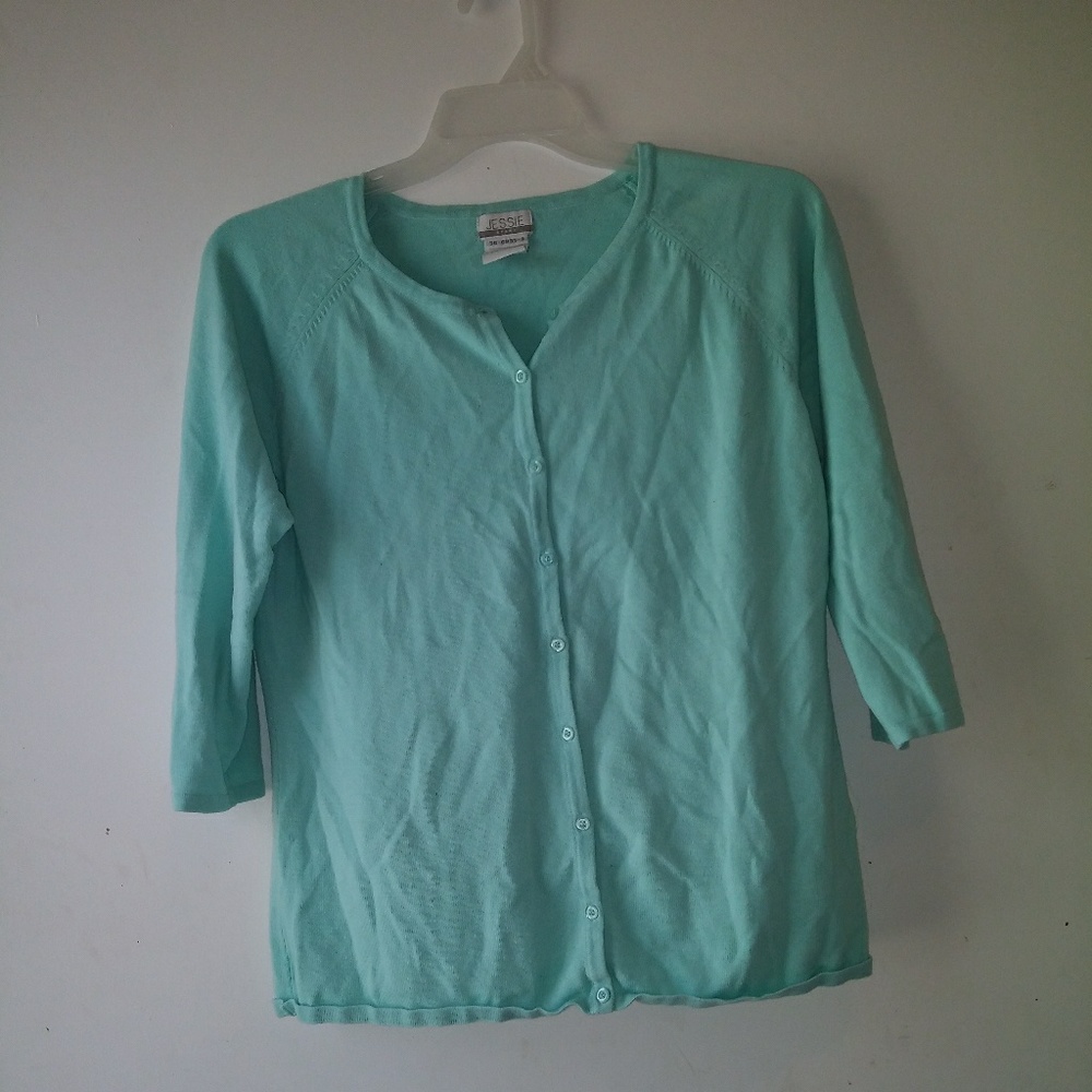 Jessie Sport cardigan sweater mint green sixe X